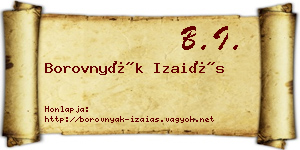 Borovnyák Izaiás névjegykártya